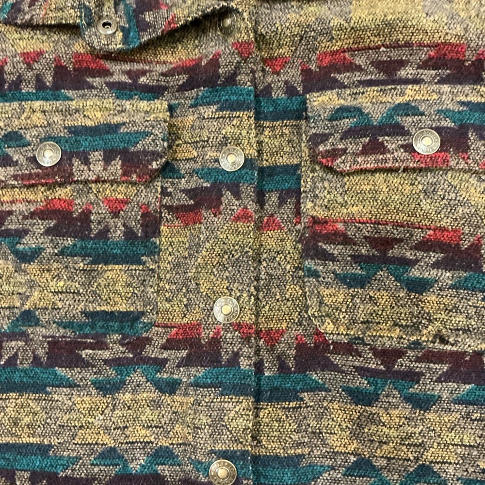 BBJ Los Angeles women’s Aztec Print Knit Snap Cropped Jacket, size XL - Picture 8 of 10
